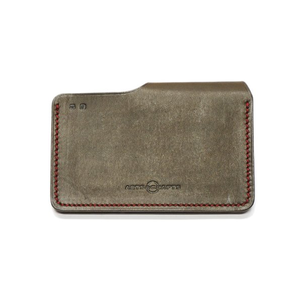 画像2: ARTS&CRAFTS(アーツアンドクラフツ)CARD CASE"W"(カードケースW)ELBAMATT ACC/Olive(オリーブ) (2)