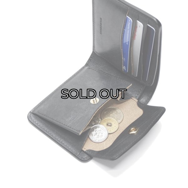 画像7: WILD SWANS（ワイルドスワンズ）GROUNDER（グラウンダー）2つ折りウォレット"フルグレインブライドル"/Black（ブラック） (7)