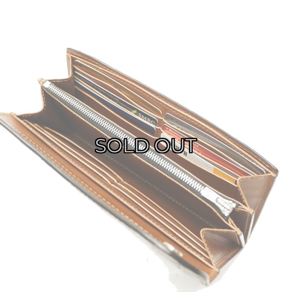 画像9: WILD SWANS（ワイルドスワンズ）WAVE（ウェイブ）ロングウォレット/ブラック"クロコダイル"×キャメル"ブッテーロ" (9)