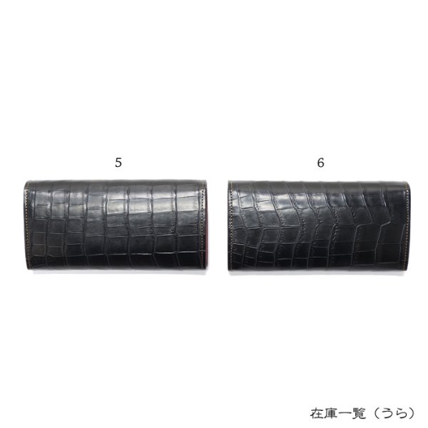 画像13: WILD SWANS（ワイルドスワンズ）WAVE（ウェイブ）ロングウォレット/ブラック"クロコダイル"×レッド"ブッテーロ" (13)