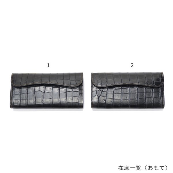 画像10: WILD SWANS（ワイルドスワンズ）WAVE（ウェイブ）ロングウォレット/ブラック"クロコダイル"×キャメル"ブッテーロ" (10)