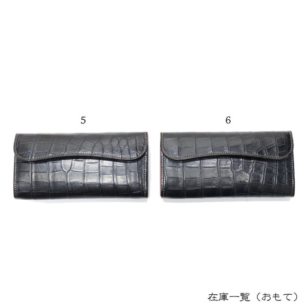 画像12: WILD SWANS（ワイルドスワンズ）WAVE（ウェイブ）ロングウォレット/ブラック"クロコダイル"×レッド"ブッテーロ" (12)