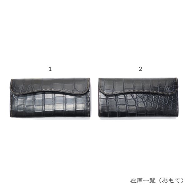 画像10: WILD SWANS（ワイルドスワンズ）WAVE（ウェイブ）ロングウォレット/ブラック"クロコダイル"×レッド"ブッテーロ" (10)