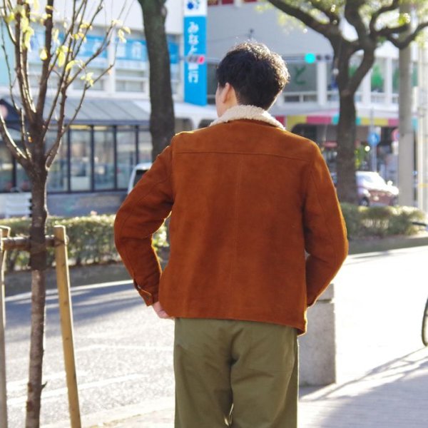 画像13: 【PointUp10%11/10迄】Y'2 LEATHER(ワイツーレザー)STEER SUEDE LUNCH COAT(ステアスエードランチコート)/Camel(キャメル) (13)
