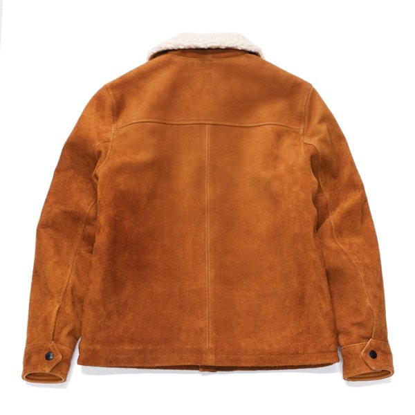 画像2: 【PointUp10%11/10迄】Y'2 LEATHER(ワイツーレザー)STEER SUEDE LUNCH COAT(ステアスエードランチコート)/Camel(キャメル) (2)
