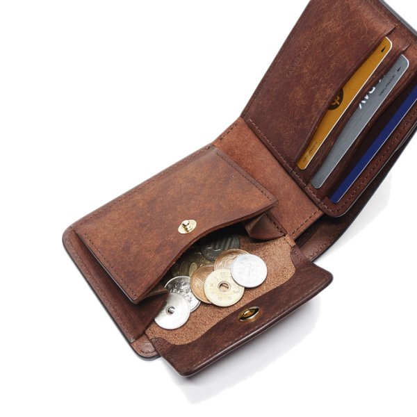 画像7: WILD SWANS(ワイルドスワンズ)GROUNDER(グラウンダー)2つ折りウォレット"プエブロ"/Tobacco(タバコ) (7)