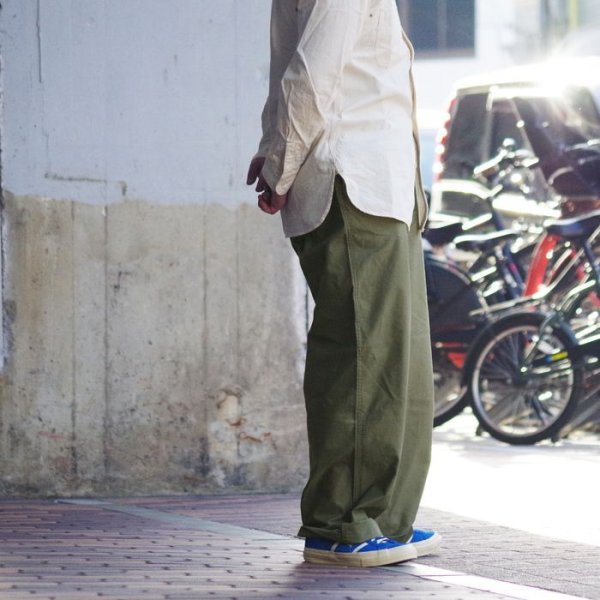 画像10: Nigel Cabourn(ナイジェル・ケーボン)NEW BASIC CHINO PANT(ニューベーシックチノパンツ)"LIGHT MOLESKIN" / Green(グリーン) (10)