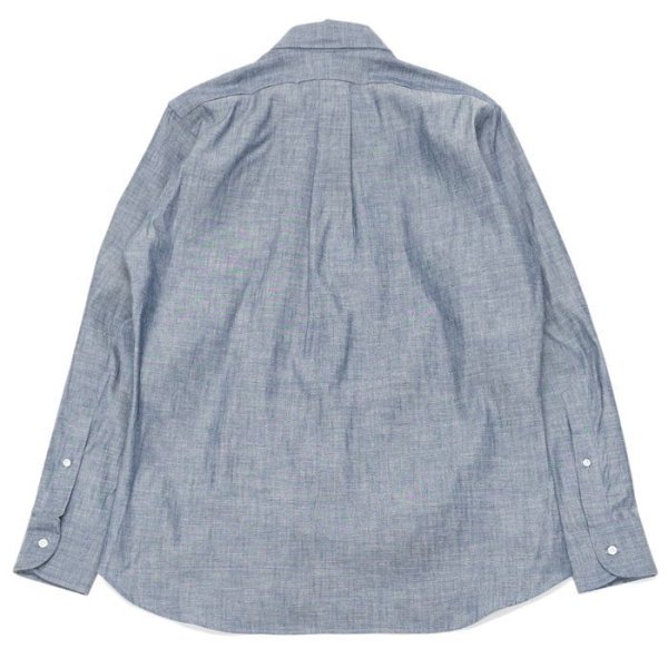 画像2: INDIVIDUALIZED SHIRTS(インディビジュアライズドシャツ)Classic Fit B.D. Shirt(クラシックフィットボタンダウンシャツ)"RIGID CHAMBRAY" / Blue(ブルー) (2)