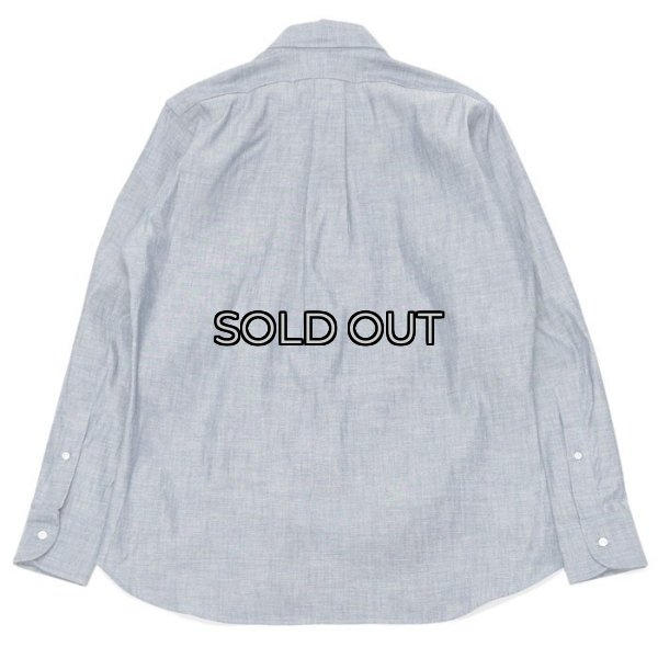 画像2: INDIVIDUALIZED SHIRTS（インディビジュアライズドシャツ）Classic Fit B.D. Shirt（クラシックフィットボタンダウンシャツ）"RIGID CHAMBRAY" / Blue（ブルー） (2)