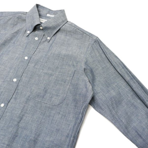 画像4: INDIVIDUALIZED SHIRTS(インディビジュアライズドシャツ)Classic Fit B.D. Shirt(クラシックフィットボタンダウンシャツ)"RIGID CHAMBRAY" / Blue(ブルー) (4)