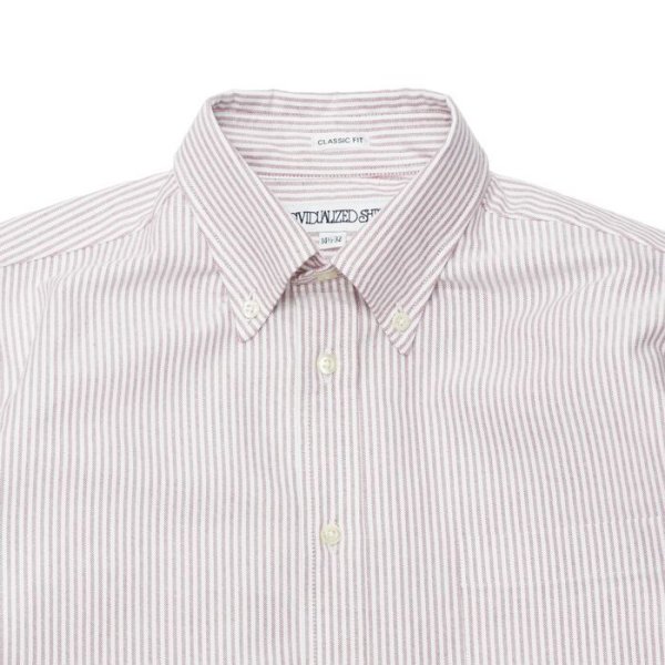 画像3: INDIVIDUALIZED SHIRTS(インディビジュアライズドシャツ)Classic Fit MBDM B.D. Shirt(クラシックフィットボタンダウンシャツ)"CANDY STRIPE" / Red(レッド) (3)