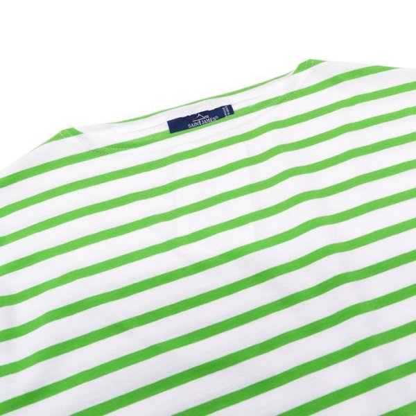 画像3: ＜30%OFF＞SAINT JAMES（セントジェームス）MORLAIX 3/4（モーレ七分袖）/NEIGE×GRANNY（ホワイト×グラニーグリーン）※T3サイズのみ (3)