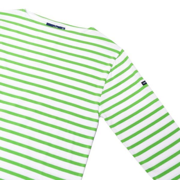 画像4: ＜30%OFF＞SAINT JAMES（セントジェームス）MORLAIX 3/4（モーレ七分袖）/NEIGE×GRANNY（ホワイト×グラニーグリーン）※T3サイズのみ (4)