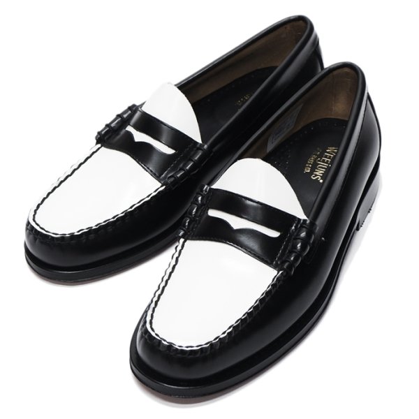 画像2: G.H.BASS(ジーエイチバス)LARSON Moc Penny Loafer(ラーソン:モックペニーローファー)"Leather Sole" / Black×White(ブラック×ホワイト) (2)