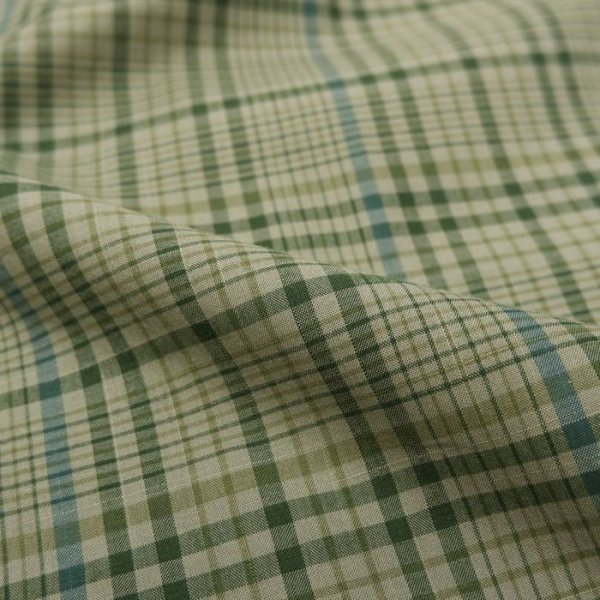 画像6: INDIVIDUALIZED SHIRTS(インディビジュアライズドシャツ)Classic Fit Short Sleeve MBDM B.D.Shirt(クラシックフィットショートスリーブボタンダウンシャツ)"HOT WEATHER MADRAS" / Basil(バジル) (6)