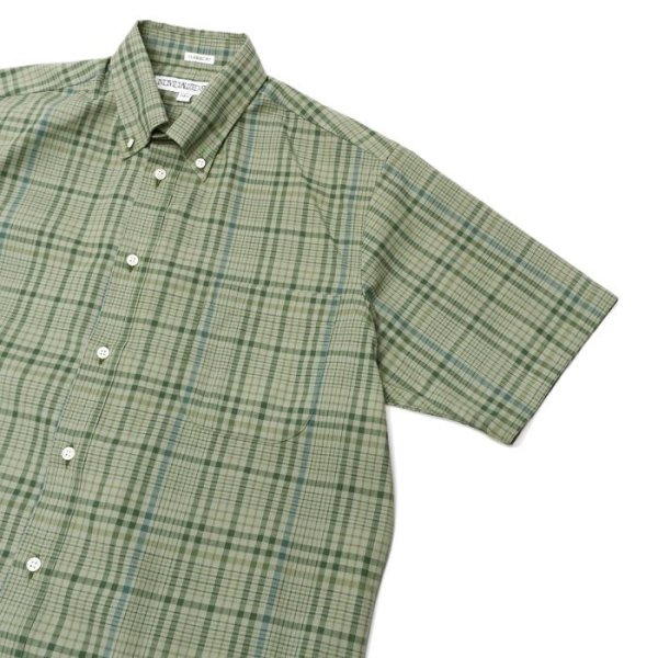 画像4: INDIVIDUALIZED SHIRTS(インディビジュアライズドシャツ)Classic Fit Short Sleeve MBDM B.D.Shirt(クラシックフィットショートスリーブボタンダウンシャツ)"HOT WEATHER MADRAS" / Basil(バジル) (4)