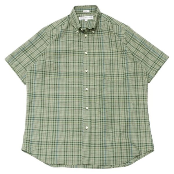 画像1: INDIVIDUALIZED SHIRTS（インディビジュアライズドシャツ）Classic Fit Short Sleeve MBDM B.D.Shirt（クラシックフィットショートスリーブボタンダウンシャツ）"HOT WEATHER MADRAS"/Basil（バジル） (1)