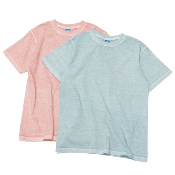 画像1: Good On（グッドオン）Short Sleeve Crew Neck Tee（ショートスリーブクルーネックTシャツ）"Pigment Dye"/CORAL（コーラル）・SODA（ソーダ） (1)