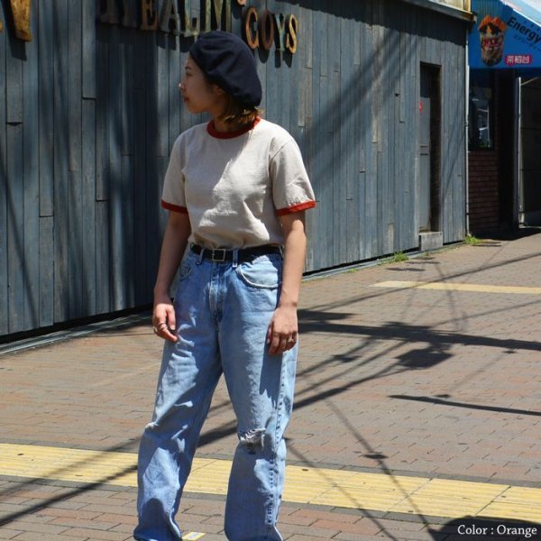 画像14: Good On(グッドオン)Short Sleeve Ringer Tee(ショートスリーブリンガーTシャツ)"Reactive Dye" / Orange(オレンジ)・Smoky Blue(スモーキブルー)・Olive(オリーブ) (14)