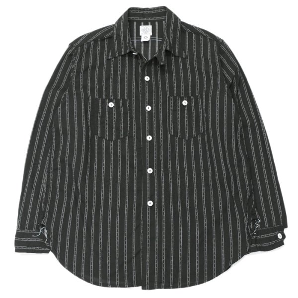 画像1: Post O'Alls（ポストオーバーオールズ）St.Louis（セント・ルイス）”Dobby Stripe" / Black（ブラック） (1)
