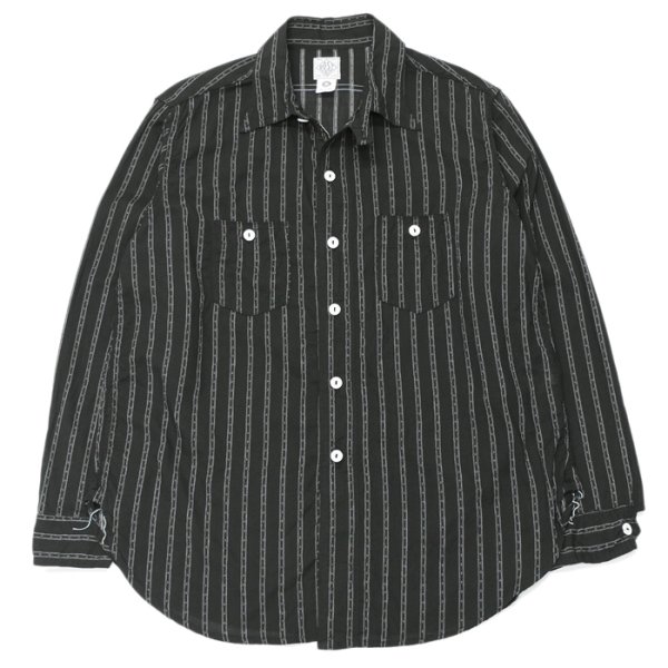 画像1: Post O'Alls（ポストオーバーオールズ）St.Louis（セント・ルイス）Dobby Stripe/Black（ブラック） (1)