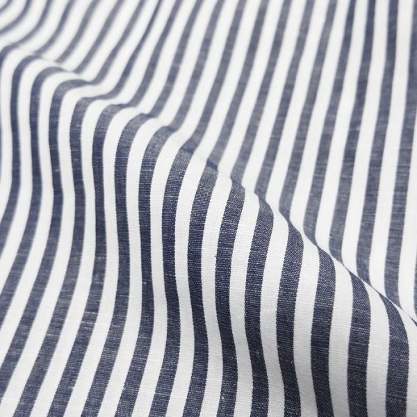 画像7: *A VONTADE(アボンタージ)Banded Collar Shirts(バンドカラーシャツ)"Cotton Linen Chambray" / Navy Stripe(ネイビーストライプ) (7)
