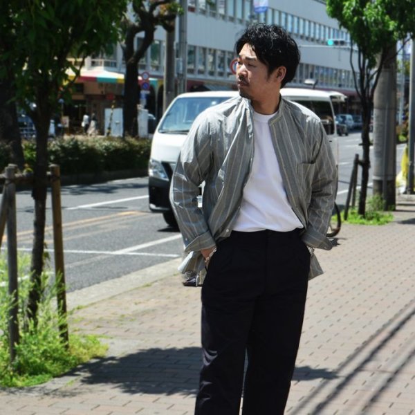 画像8: *A VONTADE（アボンタージ）Banded Collar Shirts（バンドカラーシャツ）"End on End Broad" / Blue Stripe（ブルーストライプ）※Mサイズのみ (8)