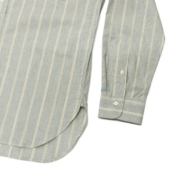 画像5: *A VONTADE（アボンタージ）Banded Collar Shirts（バンドカラーシャツ）"End on End Broad" / Blue Stripe（ブルーストライプ）※Mサイズのみ (5)