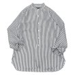 画像1: *A VONTADE（アボンタージ）Banded Collar Shirts（バンドカラーシャツ）"Cotton Linen Chambray" / Navy Stripe（ネイビーストライプ） (1)