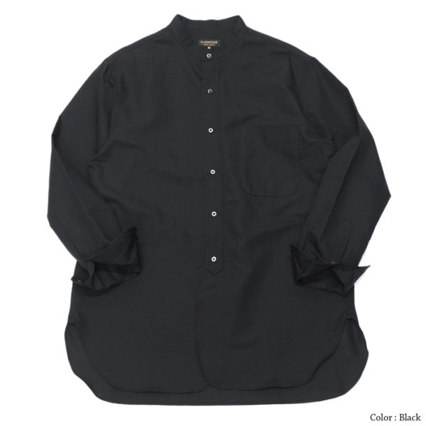 画像4: *A VONTADE(アボンタージ)Banded Collar Shirts(バンドカラーシャツ)"Cotton Linen Chambray" / White(ホワイト)・Black(ブラック) (4)