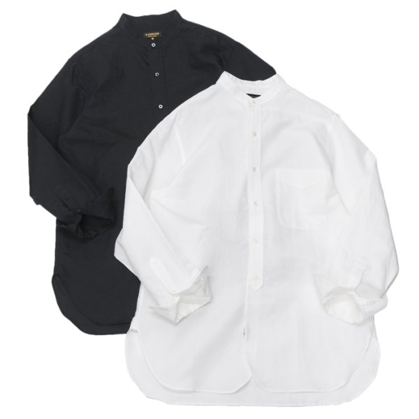 画像1: *A VONTADE（アボンタージ）Banded Collar Shirts（バンドカラーシャツ）"Cotton Linen Chambray" / White（ホワイト）・Black（ブラック） (1)
