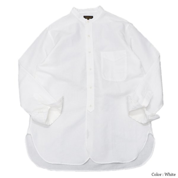 画像2: *A VONTADE(アボンタージ)Banded Collar Shirts(バンドカラーシャツ)"Cotton Linen Chambray" / White(ホワイト)・Black(ブラック) (2)