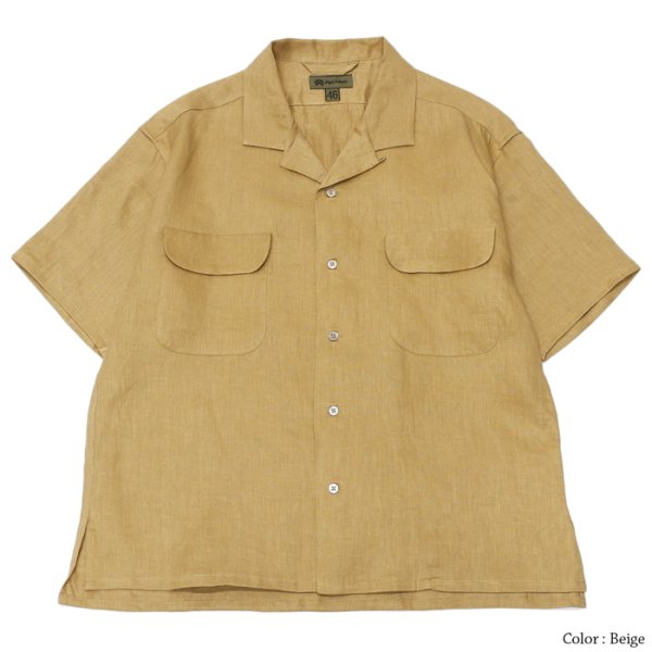 画像4: Nigel Cabourn(ナイジェル・ケーボン)OPEN COLLAR SHIRT(オープンカラーシャツ)"LINEN TWILL / 4Colors (全4色展開) (4)
