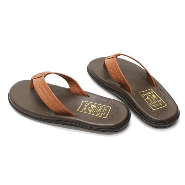 画像5: ISLAND SLIPPER(アイランドスリッパ)PB202 (レザートングサンダル・ブラックソール) / Chocolate×Whisky(チョコレート×ウイスキー) (5)