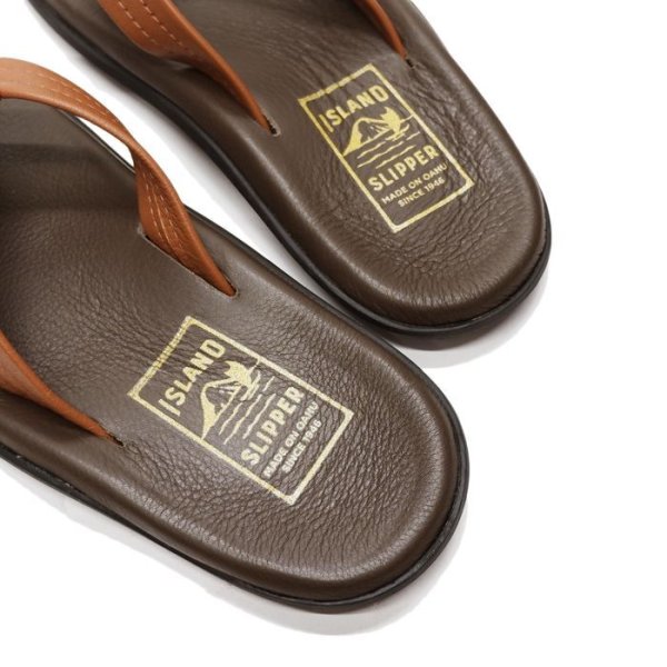 画像7: ISLAND SLIPPER(アイランドスリッパ)PB202 (レザートングサンダル・ブラックソール) / Chocolate×Whisky(チョコレート×ウイスキー) (7)