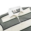 画像3: BARBARIAN（バーバリアン）Light Weight Rugby Collar Shirt S/S（ライトウェイト ラグビーカラーシャツS/S） "ALTERNATING STRIPES" / Ivory×Bottle×Oxford×Navy（アイボリー×ボトル×オックスフォード×ネイビー） (3)