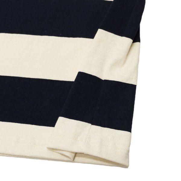 画像5: BARBARIAN(バーバリアン)カジュアルラガーシャツショートスリーブ ”TWO COLOUR STRIPES" / Navy×Ivory(ネイビー×アイボリー) (5)