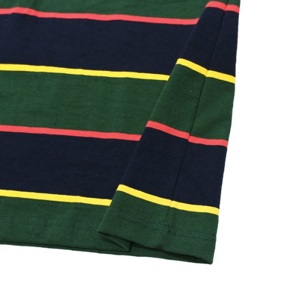 画像5: BARBARIAN（バーバリアン）Light Weight Rugby Collar Shirt S/S（ライトウェイト ラグビーカラーシャツS/S） ”ALTERNATING STRIPES" / Navy×Gold×Bottle×Red（ネイビー×ゴールド×ボトル×レッド） (5)