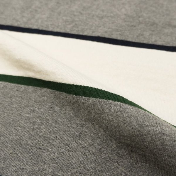 画像6: BARBARIAN(バーバリアン)Light Weight Rugby Collar Shirt S/S(ライトウェイト ラグビーカラーシャツS/S) "ALTERNATING STRIPES" / Ivory×Bottle×Oxford×Navy(アイボリー×ボトル×オックスフォード×ネイビー) (6)