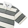 画像4: BARBARIAN（バーバリアン）Light Weight Rugby Collar Shirt S/S（ライトウェイト ラグビーカラーシャツS/S） "ALTERNATING STRIPES" / Ivory×Bottle×Oxford×Navy（アイボリー×ボトル×オックスフォード×ネイビー） (4)