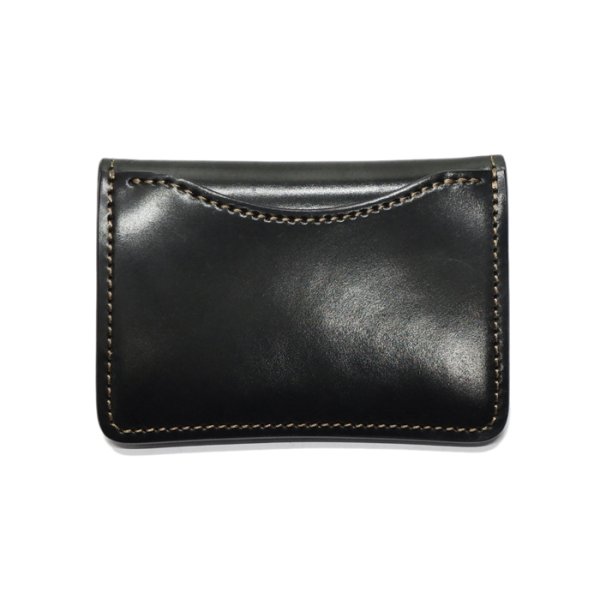 画像2: WILD SWANS(ワイルドスワンズ)Tongue(タング)マルチコインケース/ブラック"シェルコードバン"×バーガンディ"型押しイングリッシュブライドル" (2)