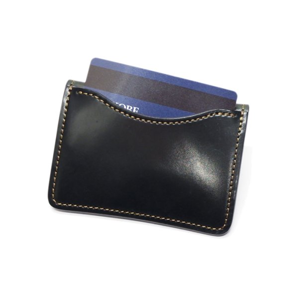 画像9: WILD SWANS(ワイルドスワンズ)Tongue(タング)マルチコインケース/ブラック"シェルコードバン"×バーガンディ"型押しイングリッシュブライドル" (9)