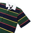 画像4: BARBARIAN（バーバリアン）Light Weight Rugby Collar Shirt S/S（ライトウェイト ラグビーカラーシャツS/S） ”ALTERNATING STRIPES" / Navy×Gold×Bottle×Red（ネイビー×ゴールド×ボトル×レッド） (4)