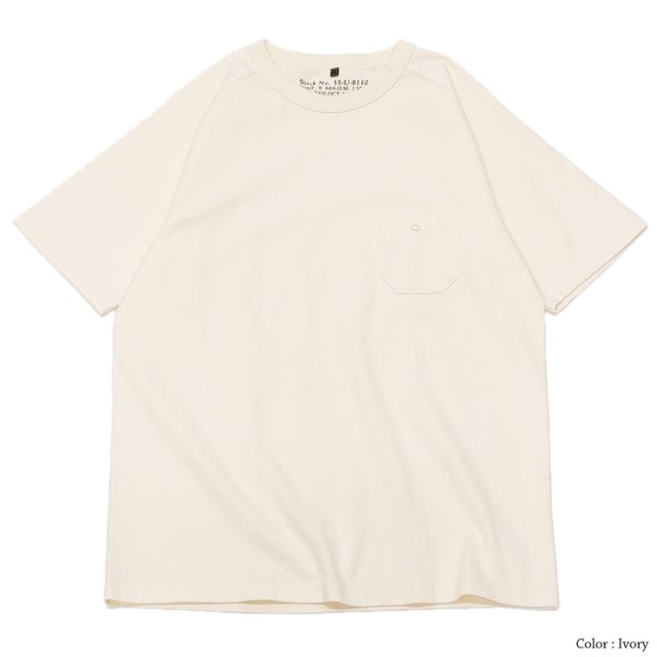 画像2: Nigel Cabourn(ナイジェル・ケーボン)9.5oz BASIC T-SHIRT(9.5ozベーシックTシャツ)/ Ivory(アイボリー)・Black(ブラック) (2)