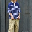画像11: BARBARIAN（バーバリアン）カジュアルヘンリーネックシャツショートスリーブ "BASQUE STRIPES" レディース / Yellow×White（イエロー×ホワイト）・Dk.Ocean×White（ダークオーシャン×ホワイト） (11)