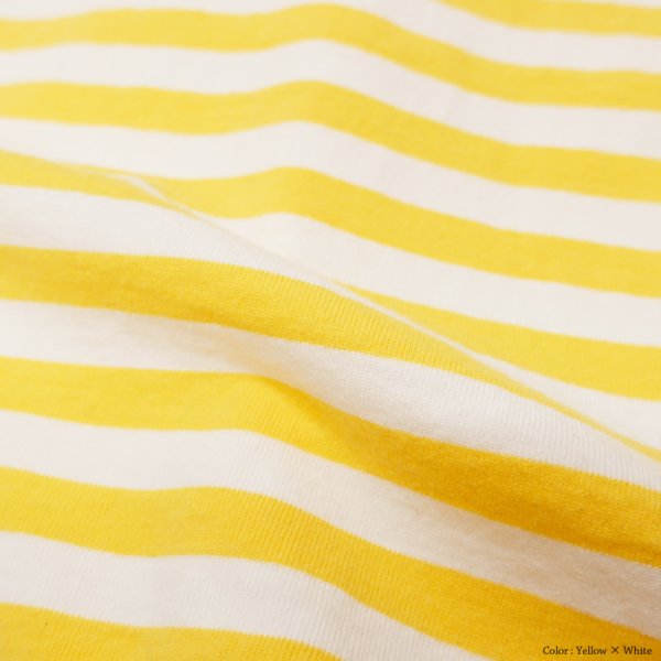 画像6: BARBARIAN（バーバリアン）W's Casual Henry Neck Shirt S/S（ウィメンズ カジュアルヘンリーネックシャツショートスリーブ） "BASQUE STRIPES" / Yellow×White（イエロー×ホワイト） (6)