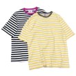 画像1: BARBARIAN（バーバリアン）カジュアルクルーネックシャツショートスリーブ 　”1/2 TWO COLOUR STRIPES” / Yellow×White+Graphite（イエロー×ホワイト+グラファイト）・Black×White+Raspberry（ブラック×ホワイト+ラズベリー） (1)