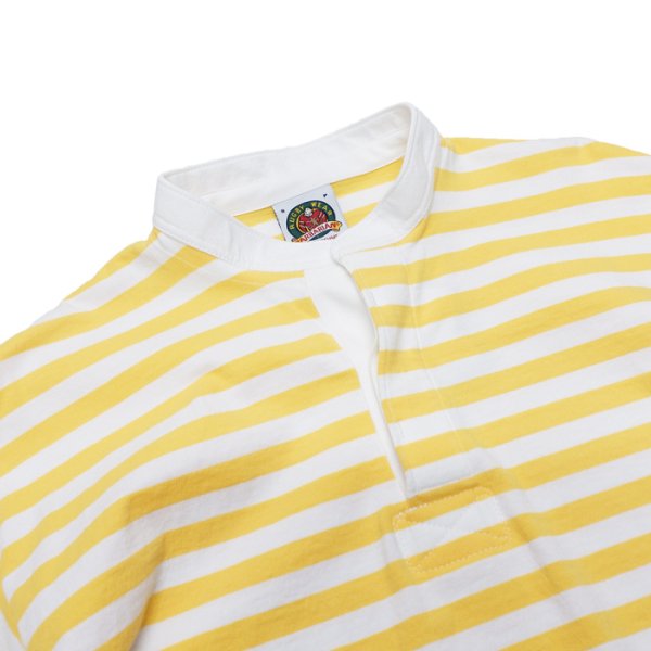 画像3: BARBARIAN（バーバリアン）W's Casual Henry Neck Shirt S/S（ウィメンズ カジュアルヘンリーネックシャツショートスリーブ） "BASQUE STRIPES" / Yellow×White（イエロー×ホワイト） (3)