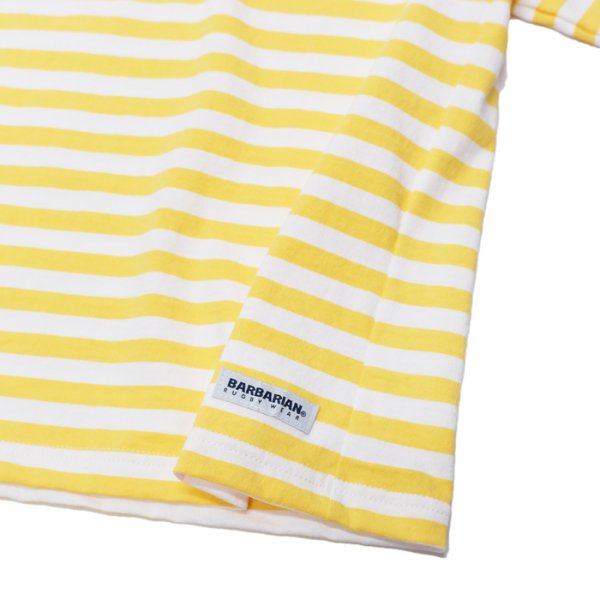 画像5: BARBARIAN（バーバリアン）W's Casual Henry Neck Shirt S/S（ウィメンズ カジュアルヘンリーネックシャツショートスリーブ） "BASQUE STRIPES" / Yellow×White（イエロー×ホワイト） (5)