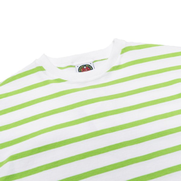 画像6: BARBARIAN（バーバリアン）W's Casual Crew Neck Shirt S/S（ウィメンズカジュアルクルーネックシャツショートスリーブ ）”TWO COLOUR STRIPES"  / White×Apple（ホワイト×アップル）・White×Brown（ホワイト×ブラウン） (6)